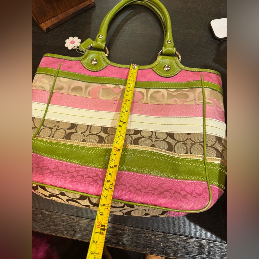 Coach Multicolor Striped Tote - Picture 6 of 11